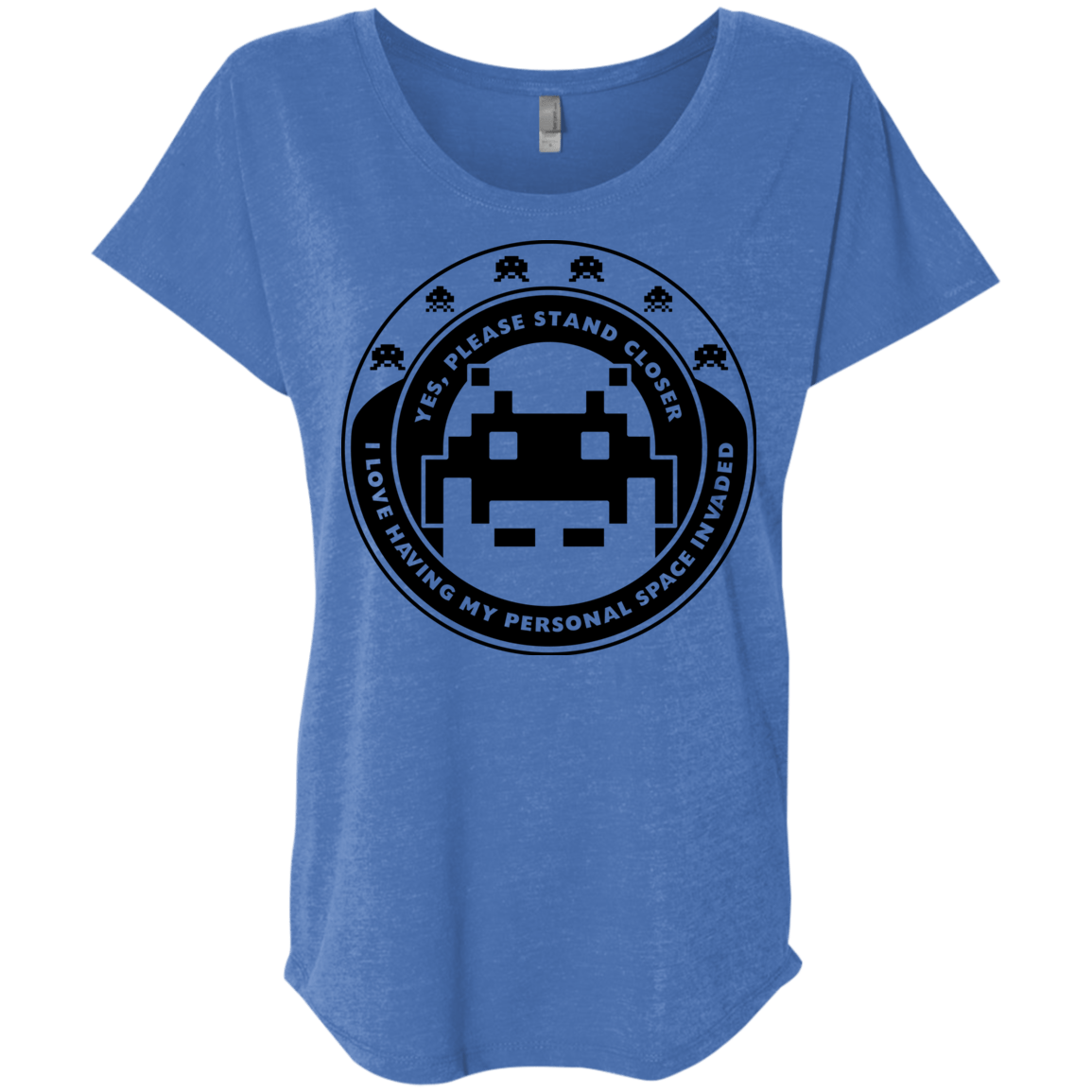 T-Shirts Vintage Royal / X-Small Personal Space Invader Triblend Dolman Sleeve