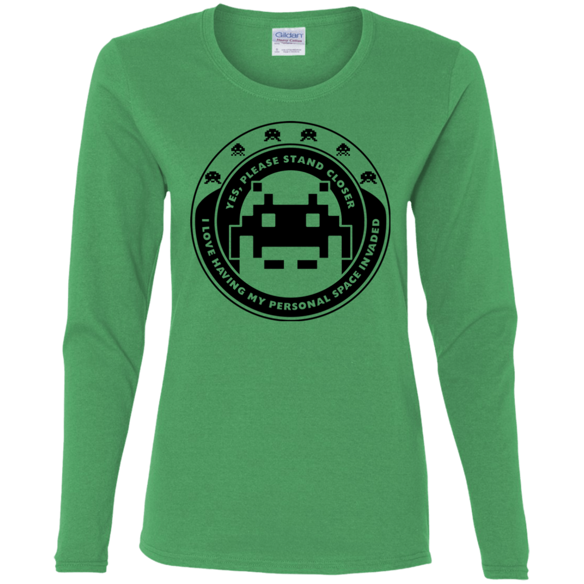 T-Shirts Irish Green / S Personal Space Invader Women's Long Sleeve T-Shirt