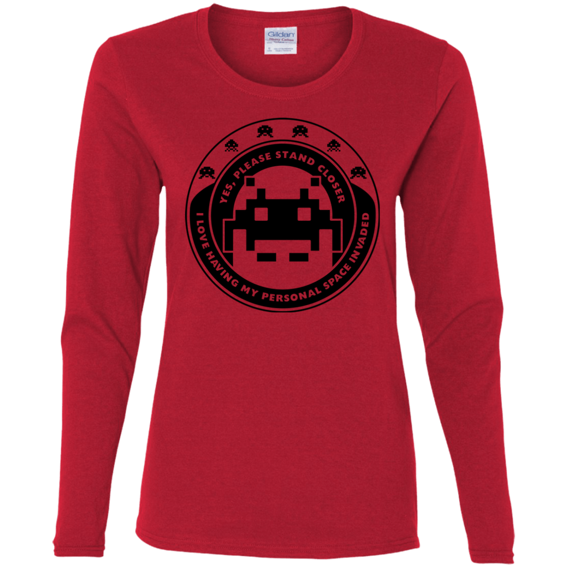 T-Shirts Red / S Personal Space Invader Women's Long Sleeve T-Shirt