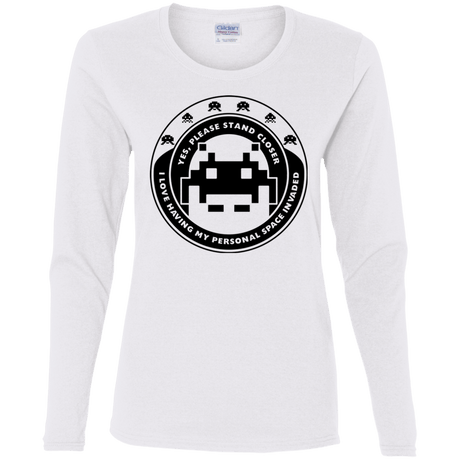 T-Shirts White / S Personal Space Invader Women's Long Sleeve T-Shirt