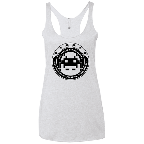 T-Shirts Heather White / X-Small Personal Space Invader Women's Triblend Racerback Tank