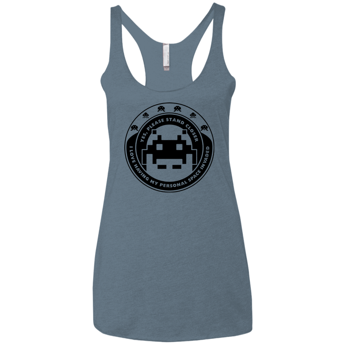 T-Shirts Indigo / X-Small Personal Space Invader Women's Triblend Racerback Tank