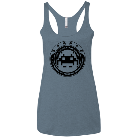 T-Shirts Indigo / X-Small Personal Space Invader Women's Triblend Racerback Tank