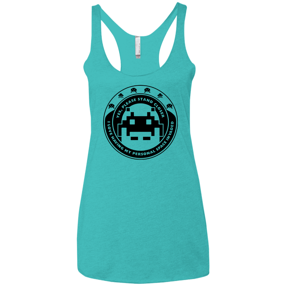 T-Shirts Tahiti Blue / X-Small Personal Space Invader Women's Triblend Racerback Tank