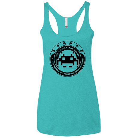 T-Shirts Tahiti Blue / X-Small Personal Space Invader Women's Triblend Racerback Tank
