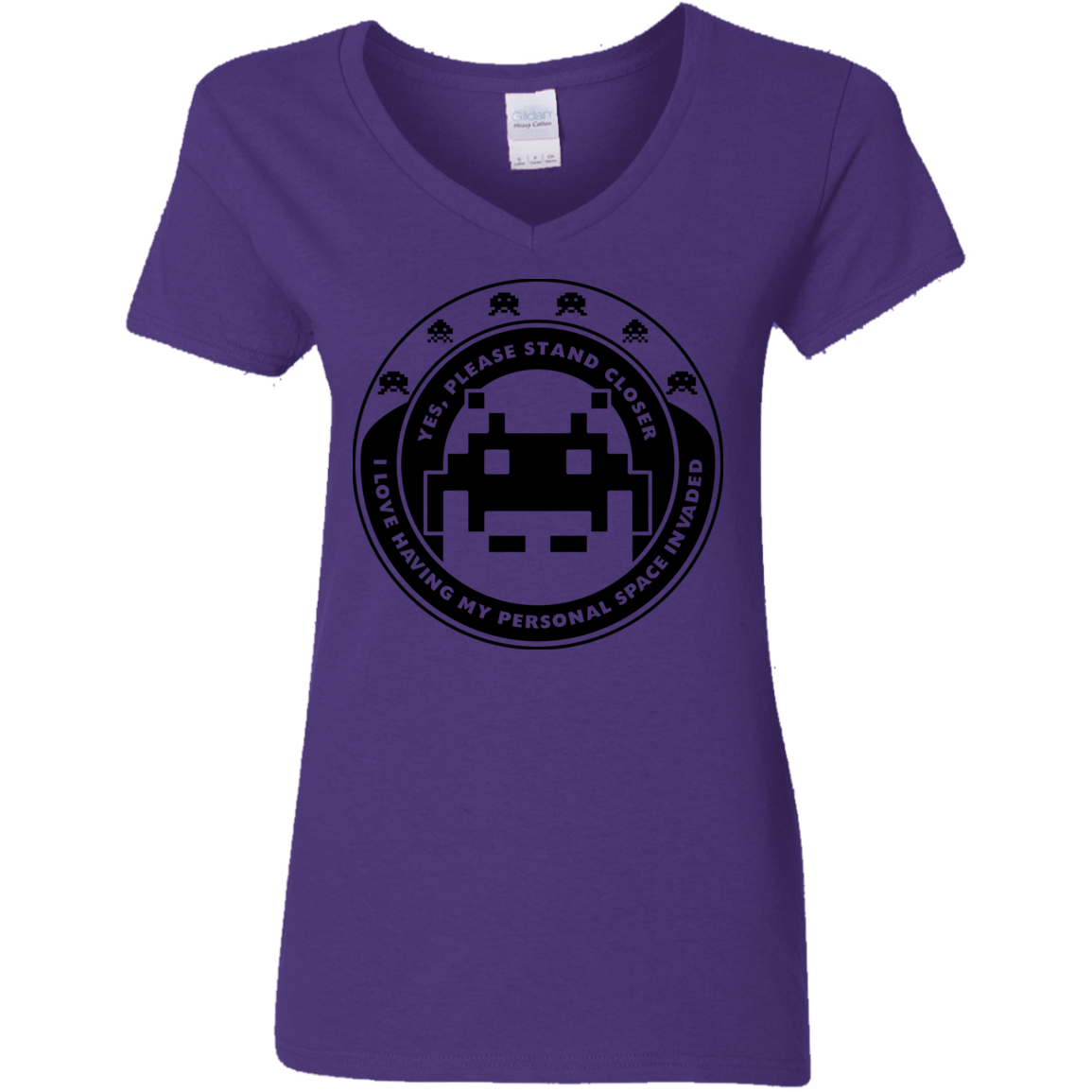 T-Shirts Purple / S Personal Space Invader Women's V-Neck T-Shirt