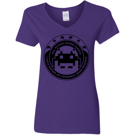 T-Shirts Purple / S Personal Space Invader Women's V-Neck T-Shirt