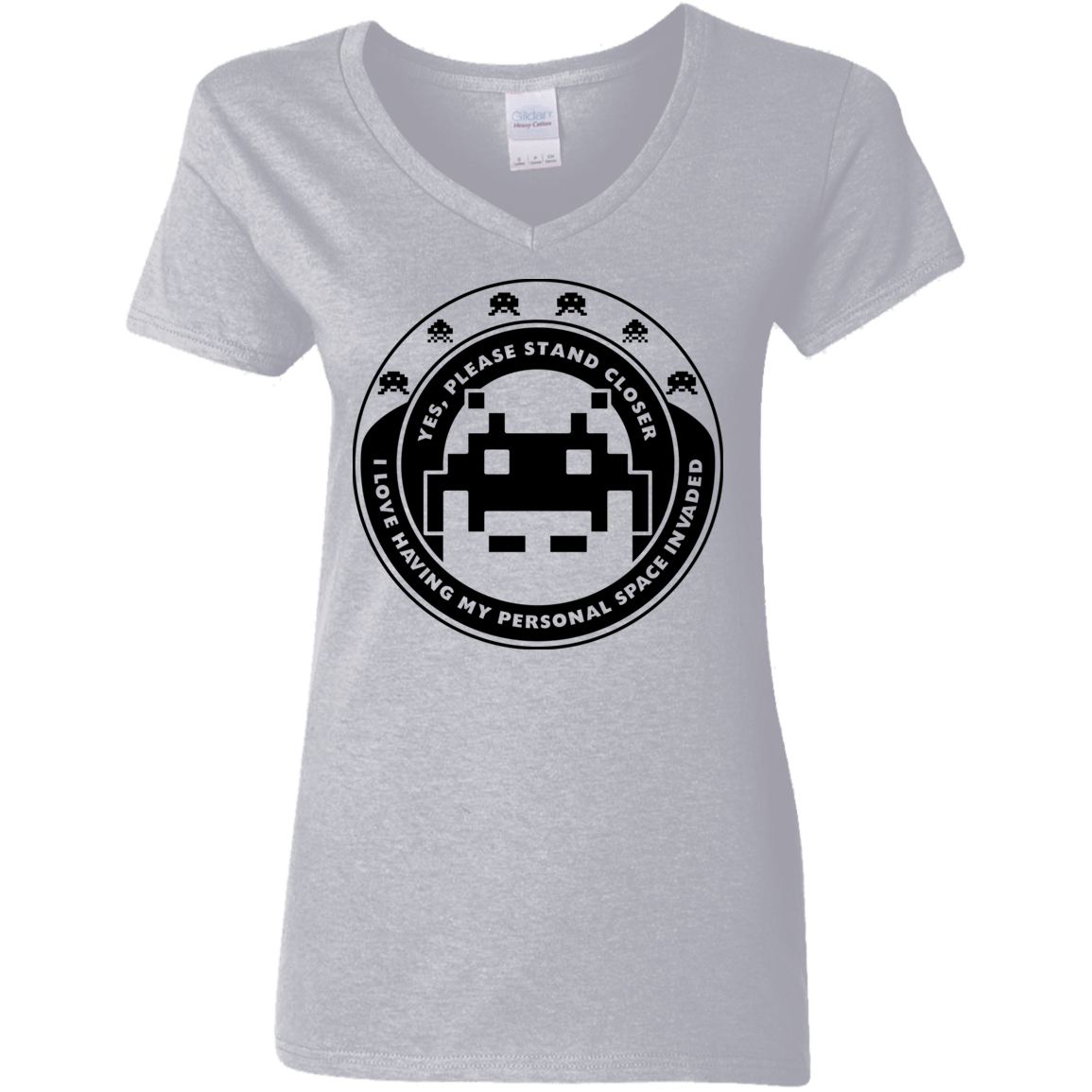 T-Shirts Sport Grey / S Personal Space Invader Women's V-Neck T-Shirt