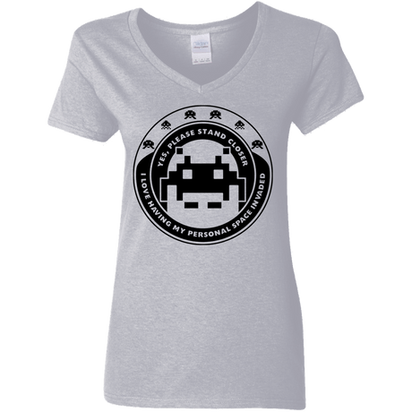 T-Shirts Sport Grey / S Personal Space Invader Women's V-Neck T-Shirt