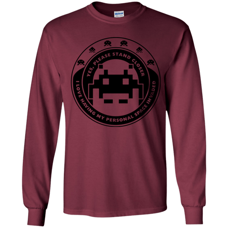 T-Shirts Maroon / YS Personal Space Invader Youth Long Sleeve T-Shirt