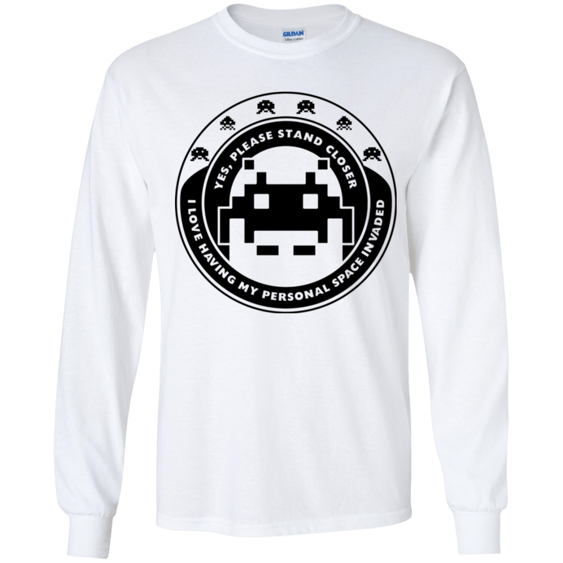T-Shirts White / YS Personal Space Invader Youth Long Sleeve T-Shirt