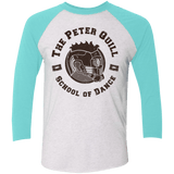 T-Shirts Heather White/Tahiti Blue / X-Small Peter Quill Men's Triblend 3/4 Sleeve