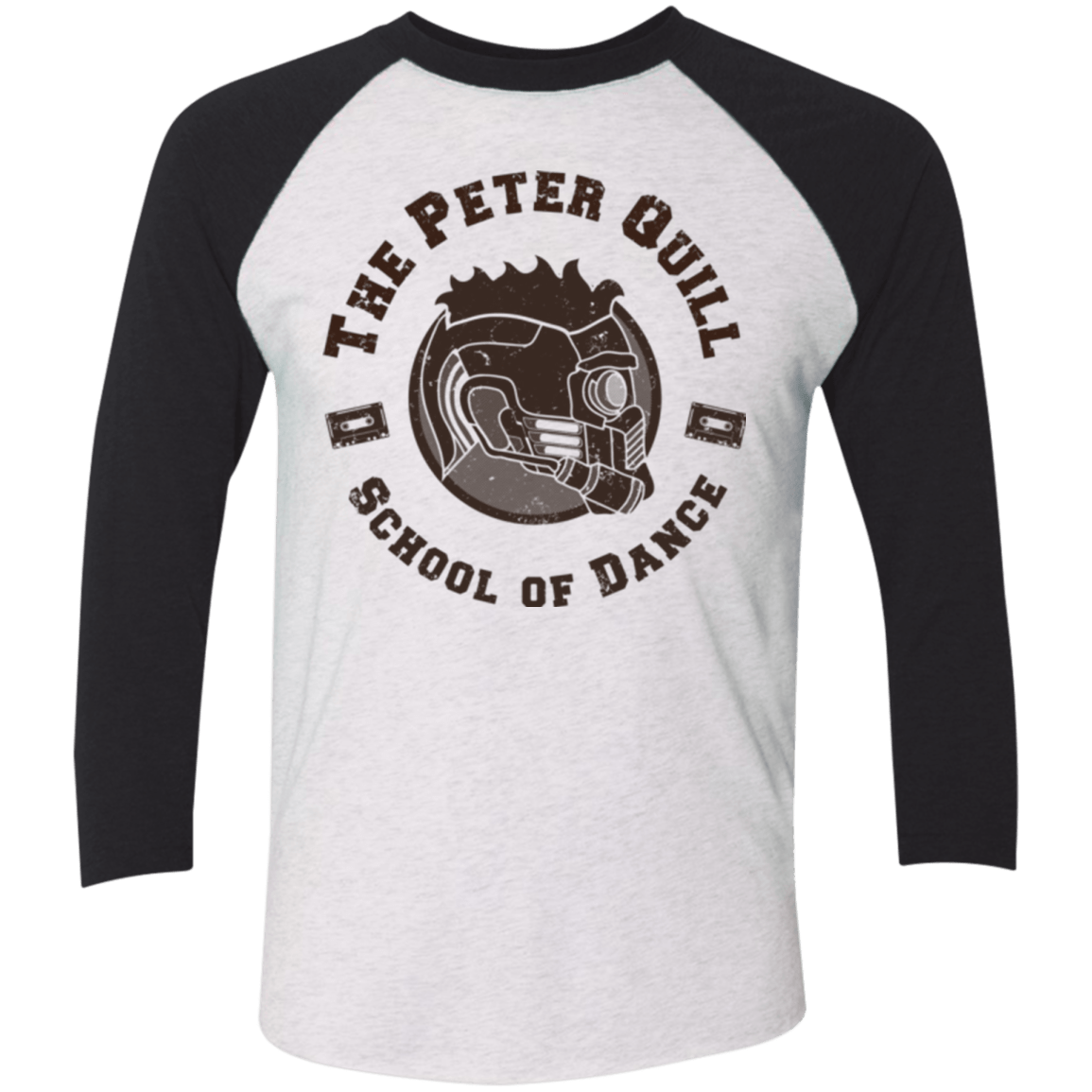 T-Shirts Heather White/Vintage Black / X-Small Peter Quill Men's Triblend 3/4 Sleeve