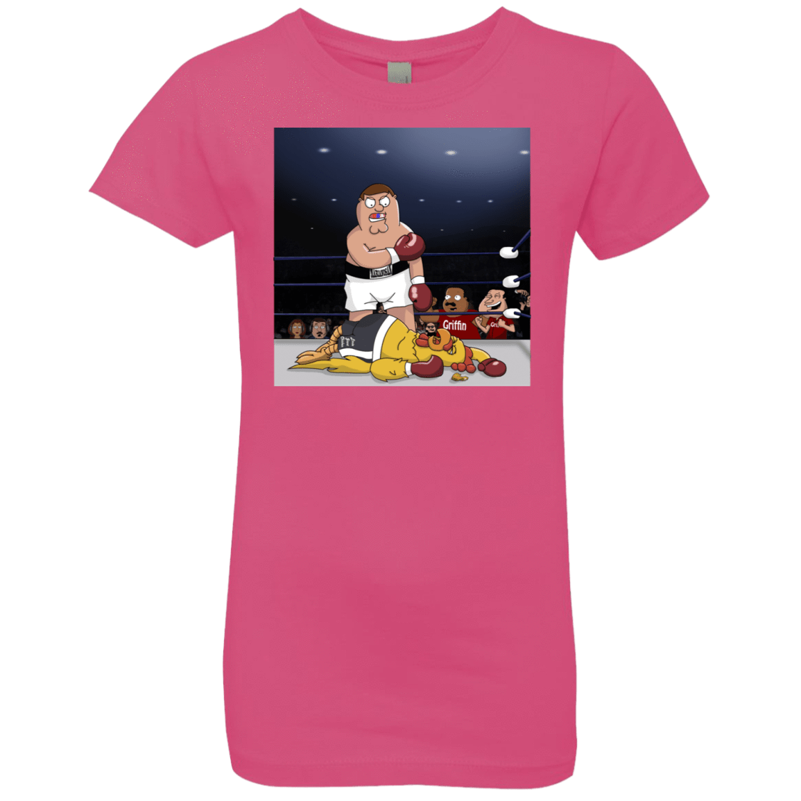 T-Shirts Hot Pink / YXS Peter vs Giant Chicken Girls Premium T-Shirt
