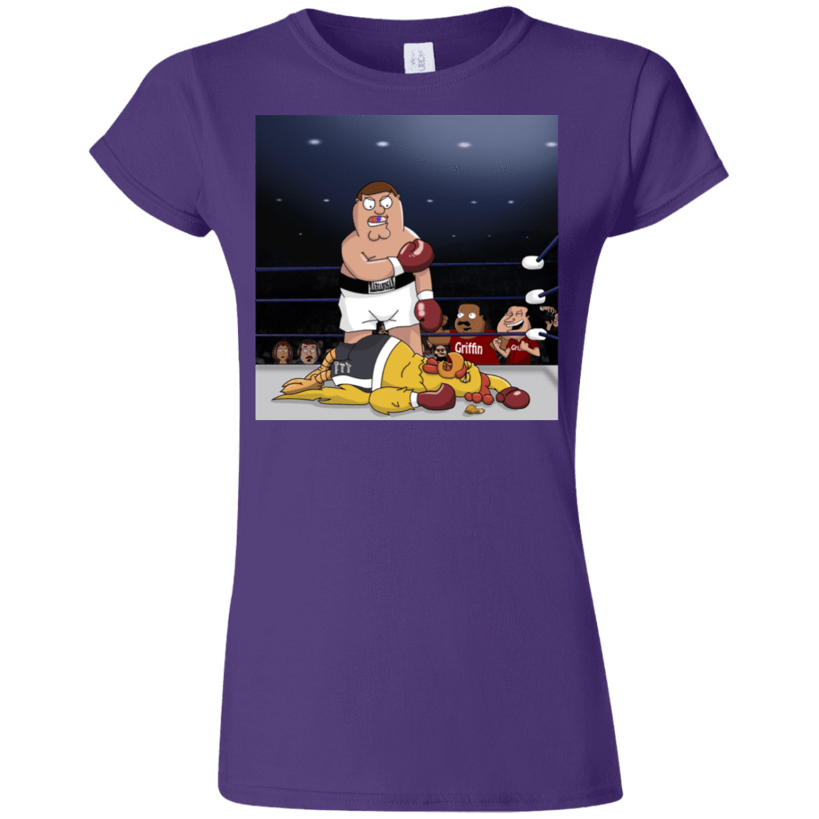 T-Shirts Purple / S Peter vs Giant Chicken Junior Slimmer-Fit T-Shirt