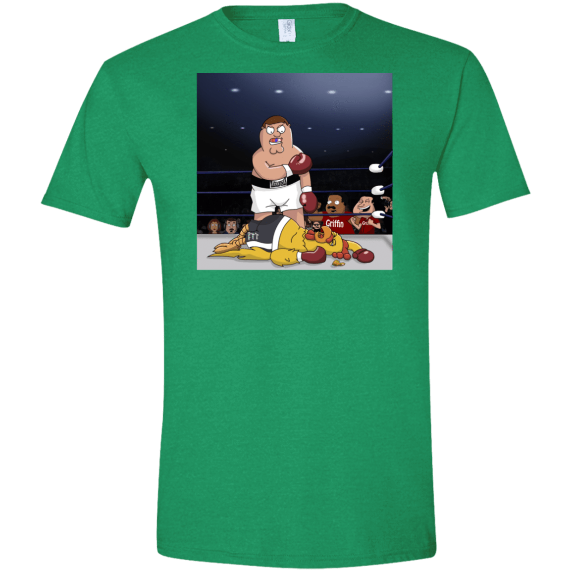 T-Shirts Heather Irish Green / S Peter vs Giant Chicken Men's Semi-Fitted Softstyle