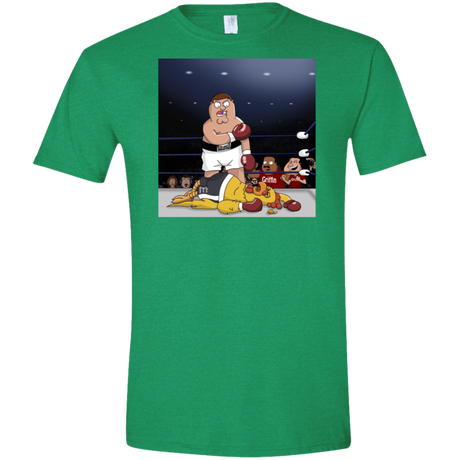 T-Shirts Heather Irish Green / S Peter vs Giant Chicken Men's Semi-Fitted Softstyle