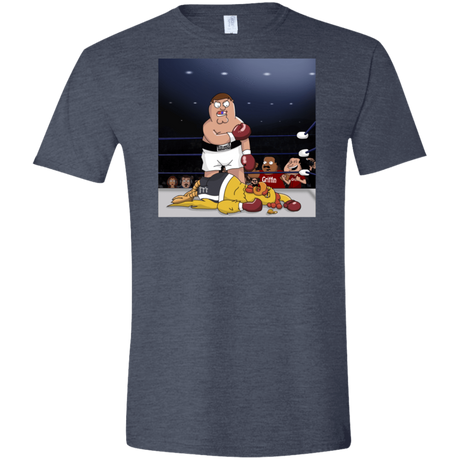 T-Shirts Heather Navy / S Peter vs Giant Chicken Men's Semi-Fitted Softstyle