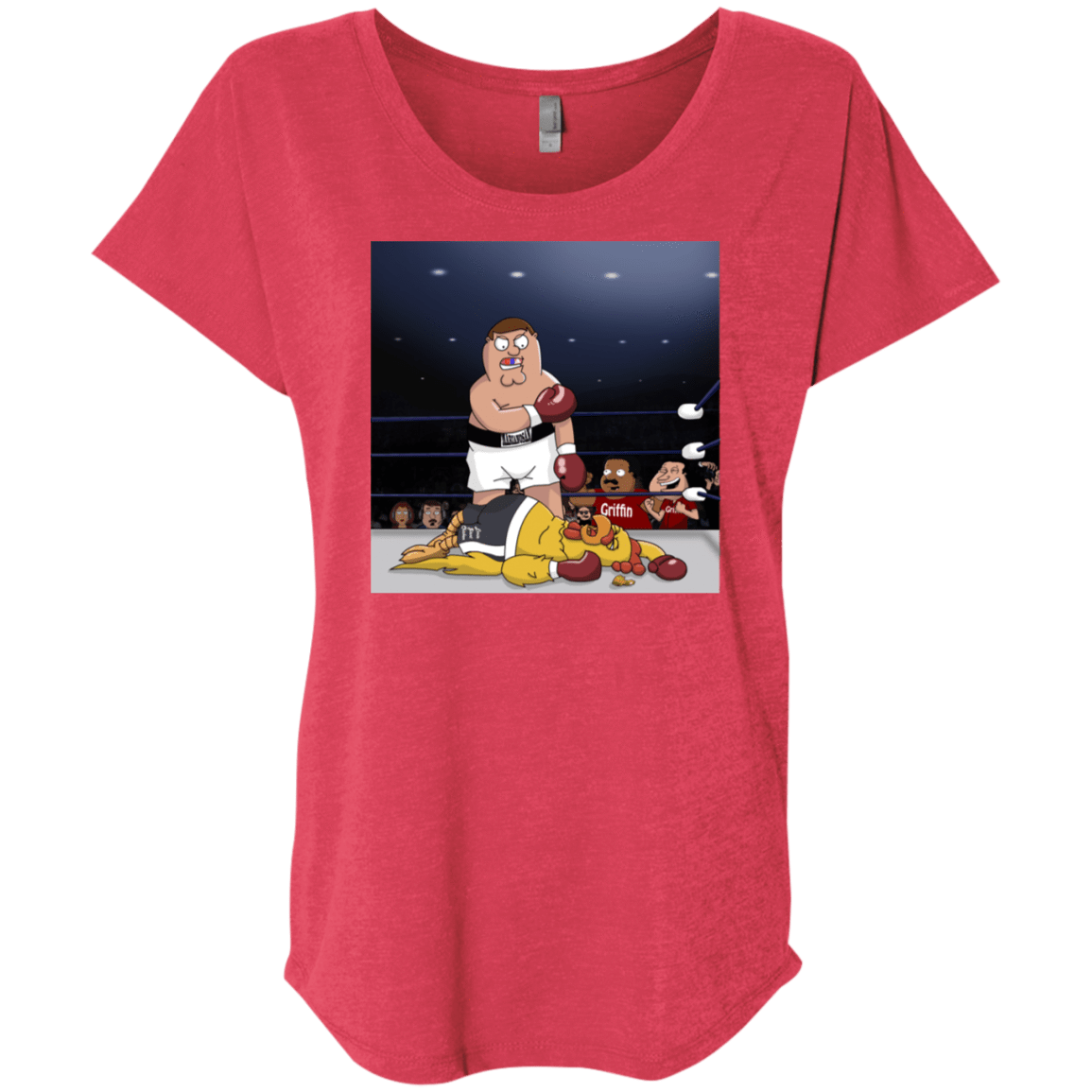 T-Shirts Vintage Red / X-Small Peter vs Giant Chicken Triblend Dolman Sleeve