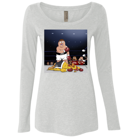 T-Shirts Heather White / S Peter vs Giant Chicken Women's Triblend Long Sleeve Shirt