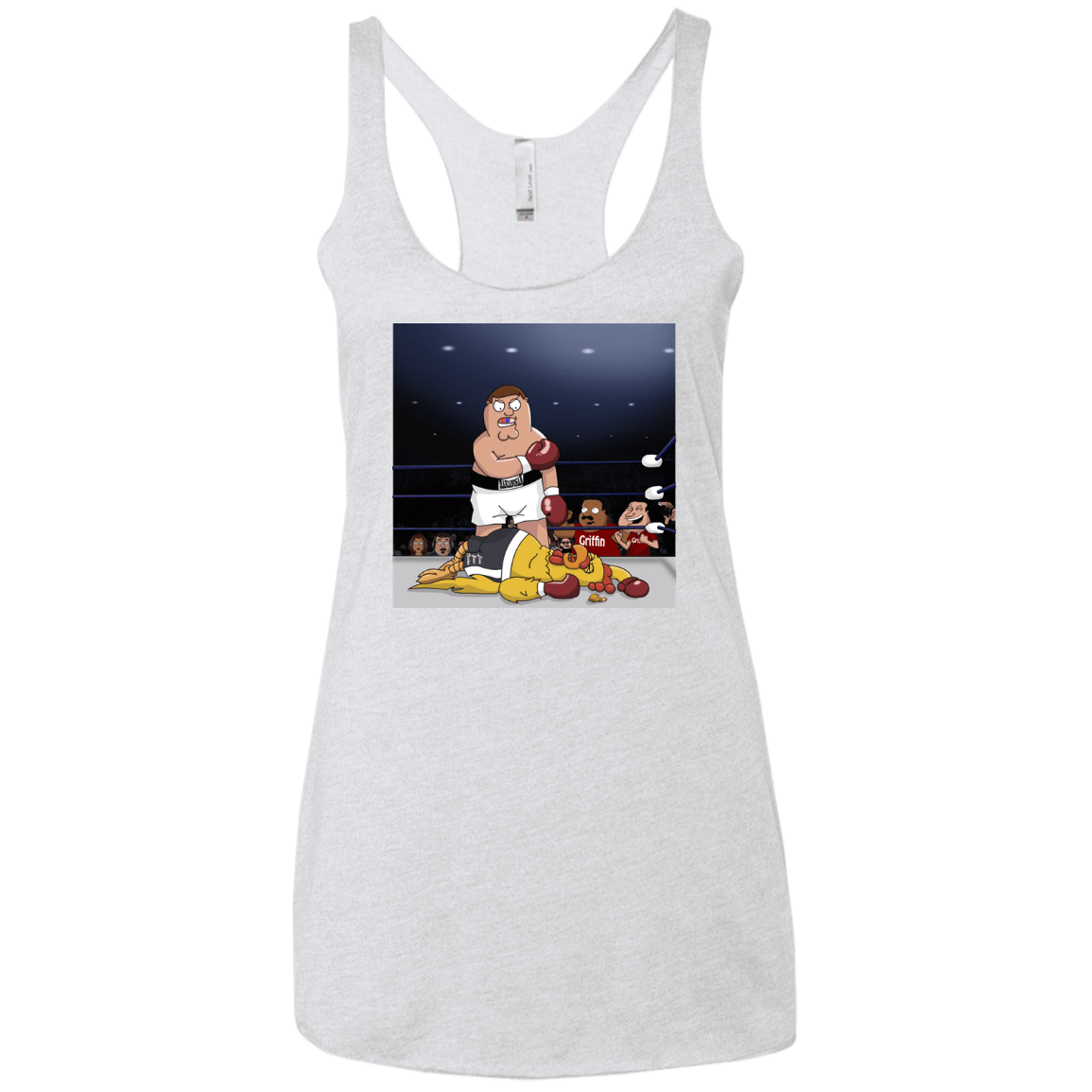 T-Shirts Heather White / X-Small Peter vs Giant Chicken Women's Triblend Racerback Tank