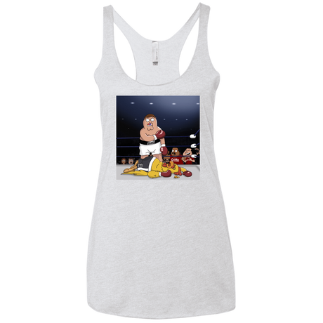 T-Shirts Heather White / X-Small Peter vs Giant Chicken Women's Triblend Racerback Tank