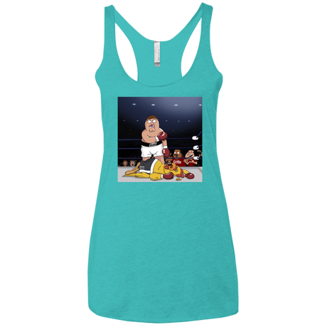 T-Shirts Tahiti Blue / X-Small Peter vs Giant Chicken Women's Triblend Racerback Tank