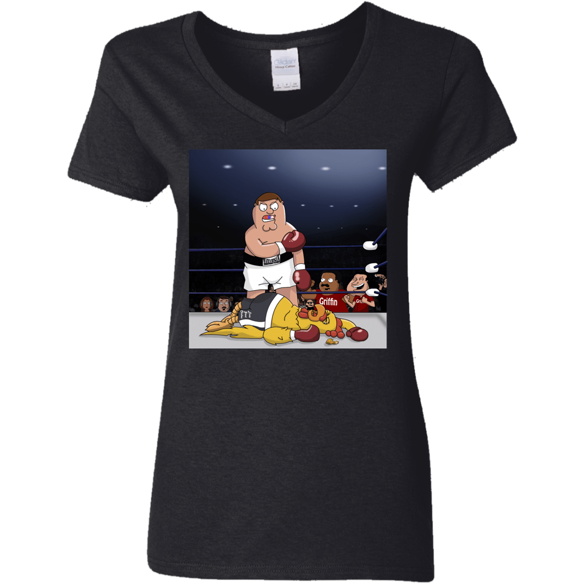 T-Shirts Black / S Peter vs Giant Chicken Women's V-Neck T-Shirt