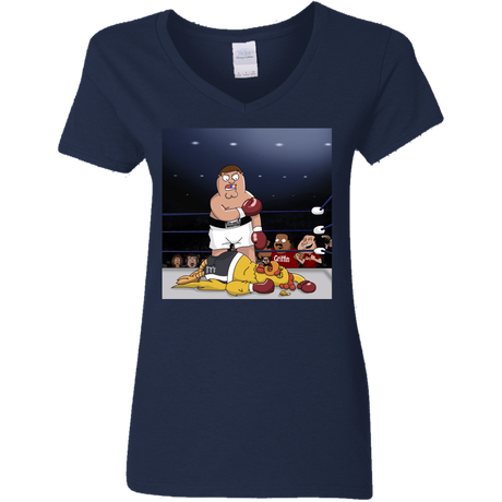 T-Shirts Navy / S Peter vs Giant Chicken Women's V-Neck T-Shirt