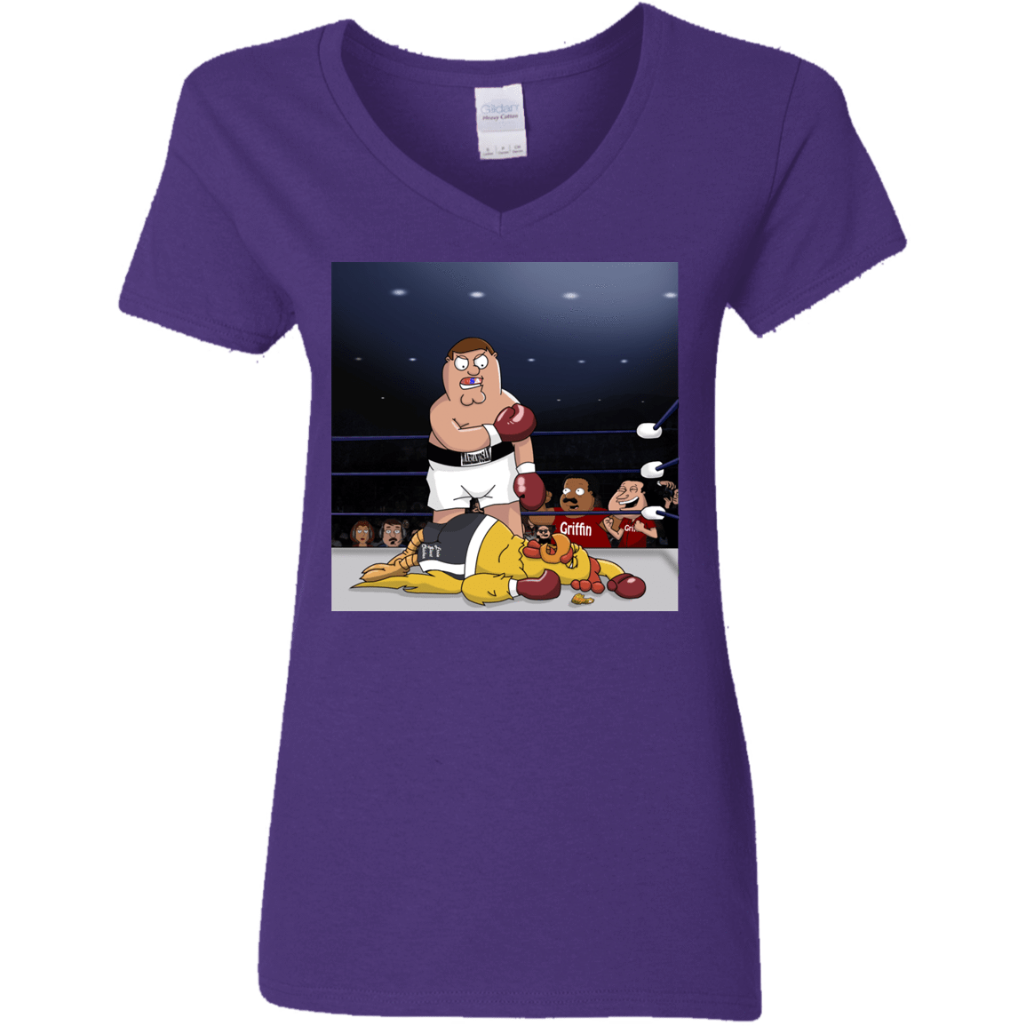 T-Shirts Purple / S Peter vs Giant Chicken Women's V-Neck T-Shirt