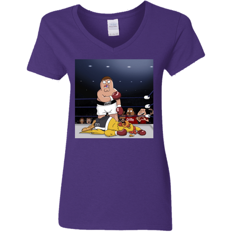 T-Shirts Purple / S Peter vs Giant Chicken Women's V-Neck T-Shirt