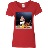 T-Shirts Red / S Peter vs Giant Chicken Women's V-Neck T-Shirt