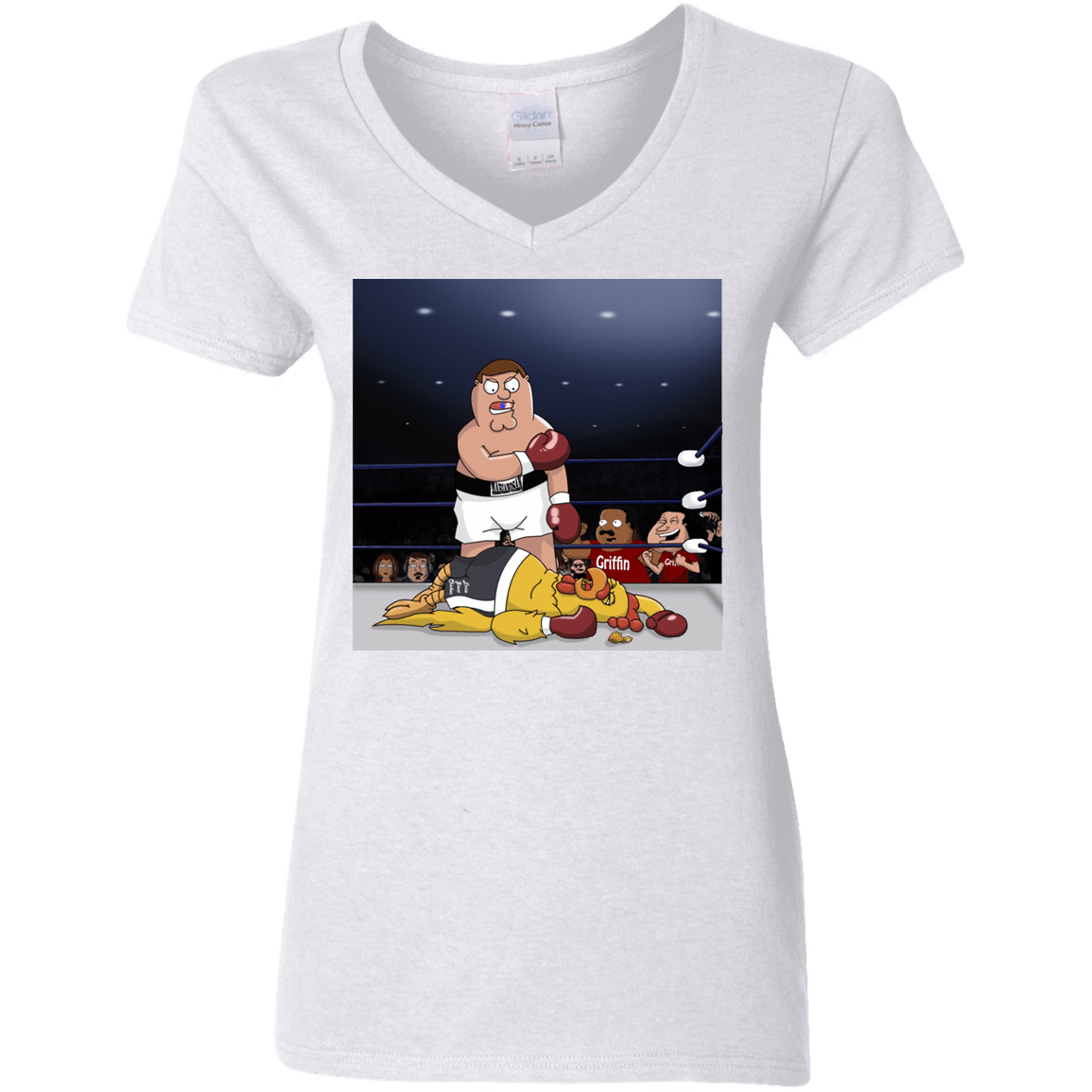 T-Shirts White / S Peter vs Giant Chicken Women's V-Neck T-Shirt