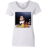 T-Shirts White / S Peter vs Giant Chicken Women's V-Neck T-Shirt