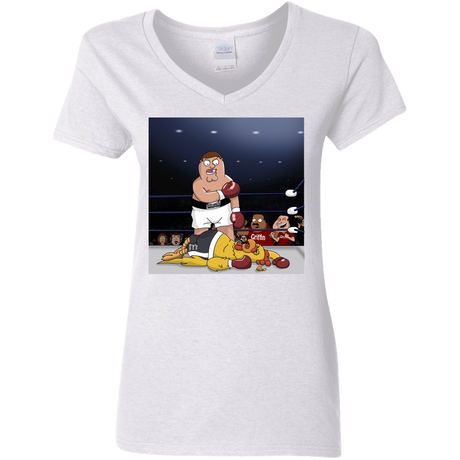 T-Shirts White / S Peter vs Giant Chicken Women's V-Neck T-Shirt