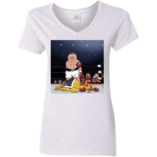 T-Shirts White / S Peter vs Giant Chicken Women's V-Neck T-Shirt