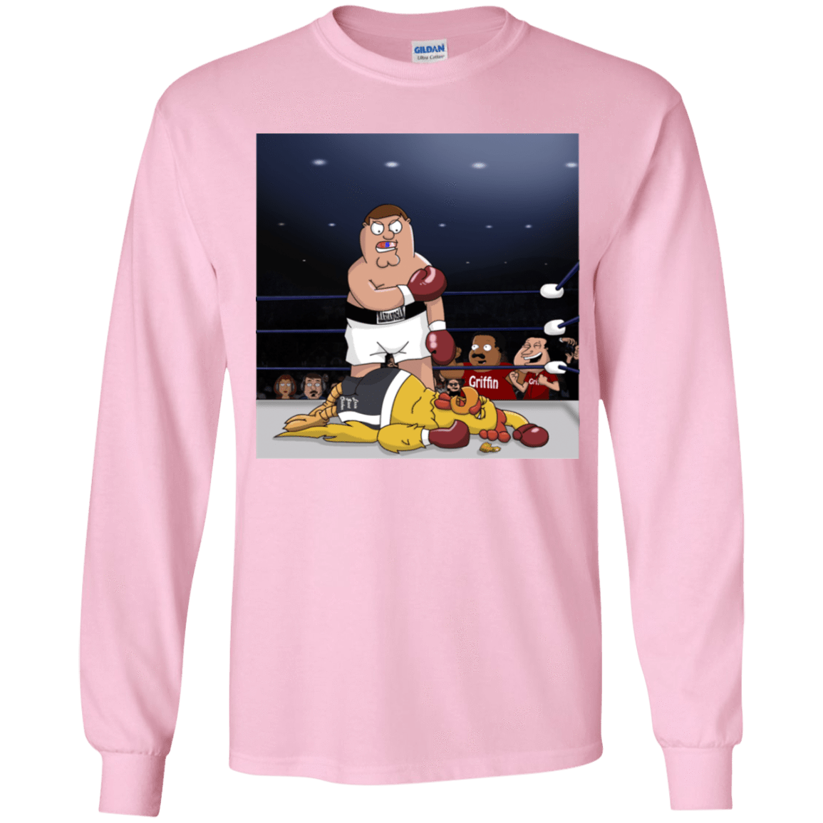 T-Shirts Light Pink / YS Peter vs Giant Chicken Youth Long Sleeve T-Shirt