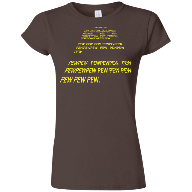 T-Shirts Dark Chocolate / S Pew Pew Pew Junior Slimmer-Fit T-Shirt