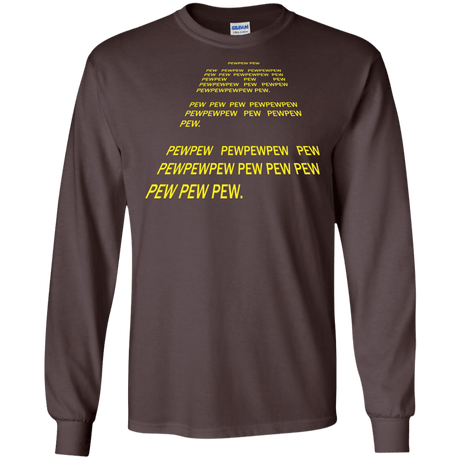 T-Shirts Dark Chocolate / S Pew Pew Pew Men's Long Sleeve T-Shirt