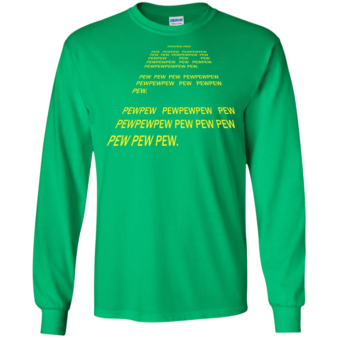 T-Shirts Irish Green / S Pew Pew Pew Men's Long Sleeve T-Shirt