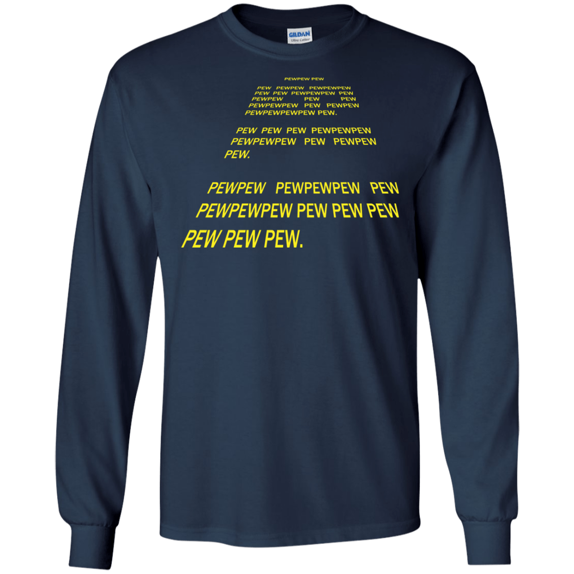 T-Shirts Navy / S Pew Pew Pew Men's Long Sleeve T-Shirt