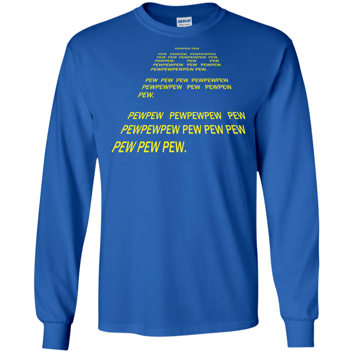 T-Shirts Royal / S Pew Pew Pew Men's Long Sleeve T-Shirt