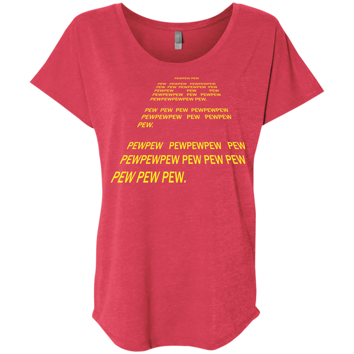 T-Shirts Vintage Red / X-Small Pew Pew Pew Triblend Dolman Sleeve