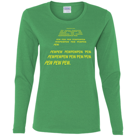 T-Shirts Irish Green / S Pew Pew Pew Women's Long Sleeve T-Shirt