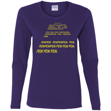 T-Shirts Purple / S Pew Pew Pew Women's Long Sleeve T-Shirt