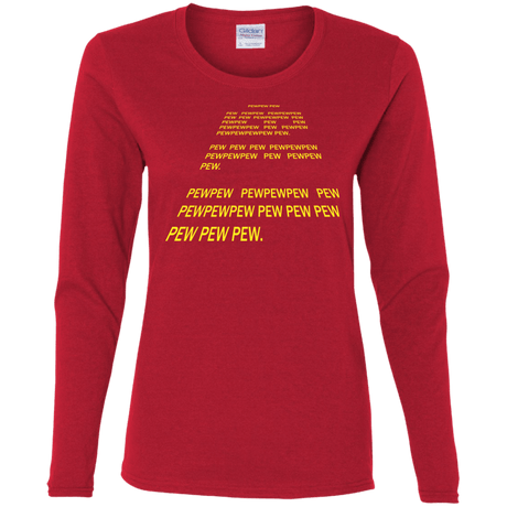 T-Shirts Red / S Pew Pew Pew Women's Long Sleeve T-Shirt