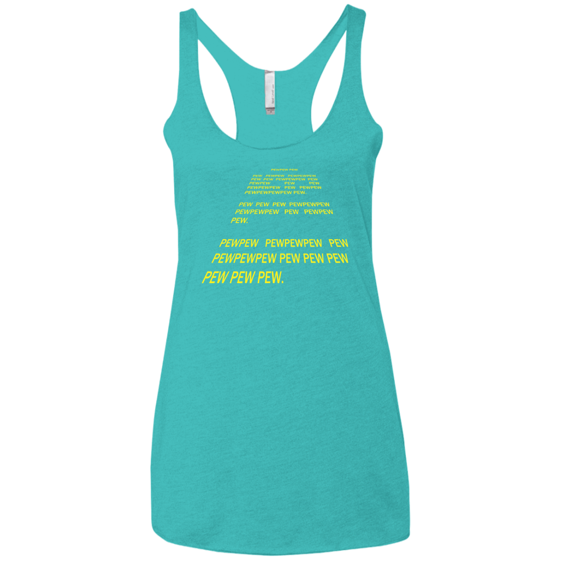 T-Shirts Tahiti Blue / X-Small Pew Pew Pew Women's Triblend Racerback Tank
