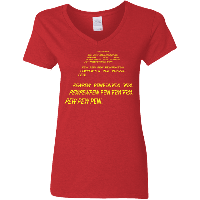 T-Shirts Red / S Pew Pew Pew Women's V-Neck T-Shirt