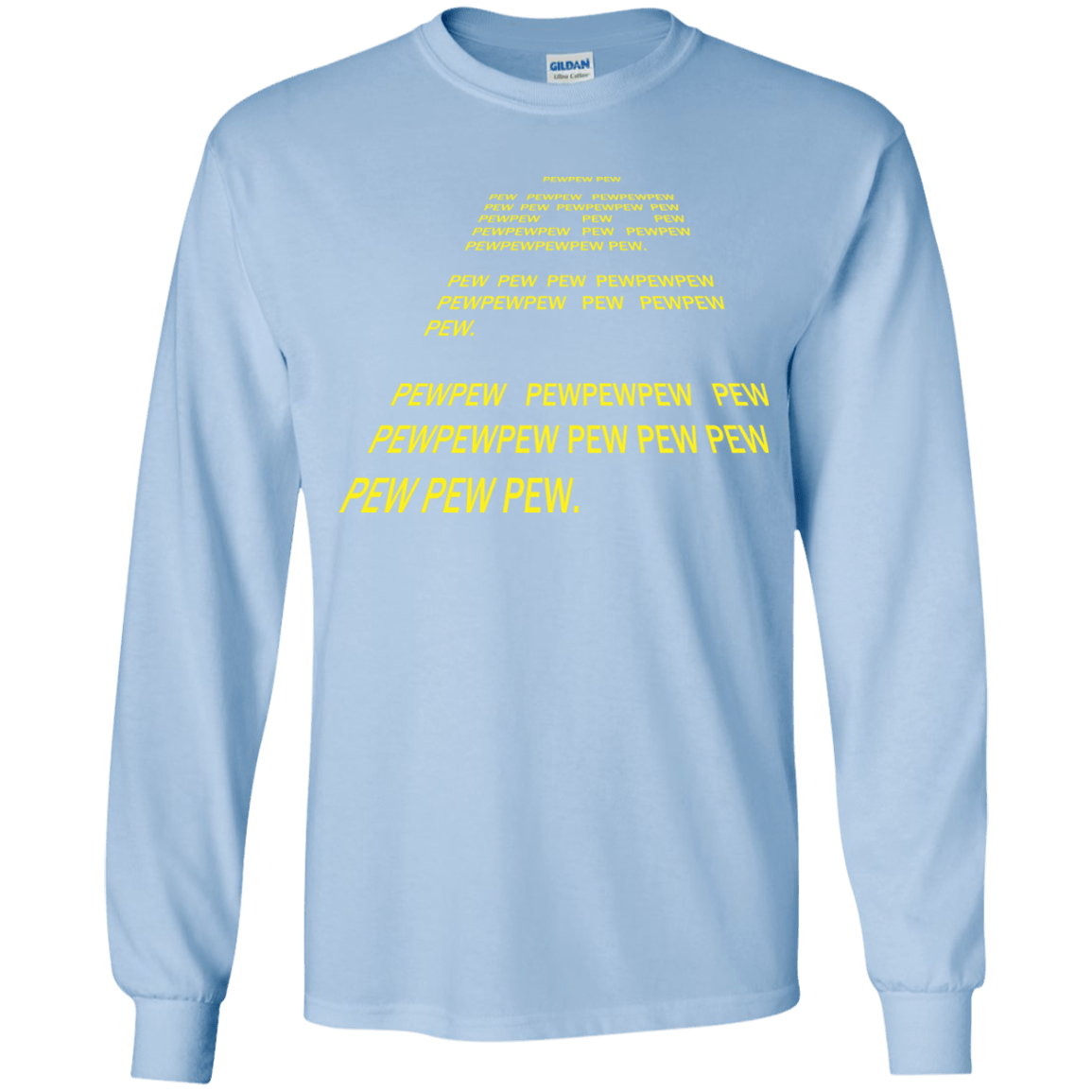 T-Shirts Light Blue / YS Pew Pew Pew Youth Long Sleeve T-Shirt
