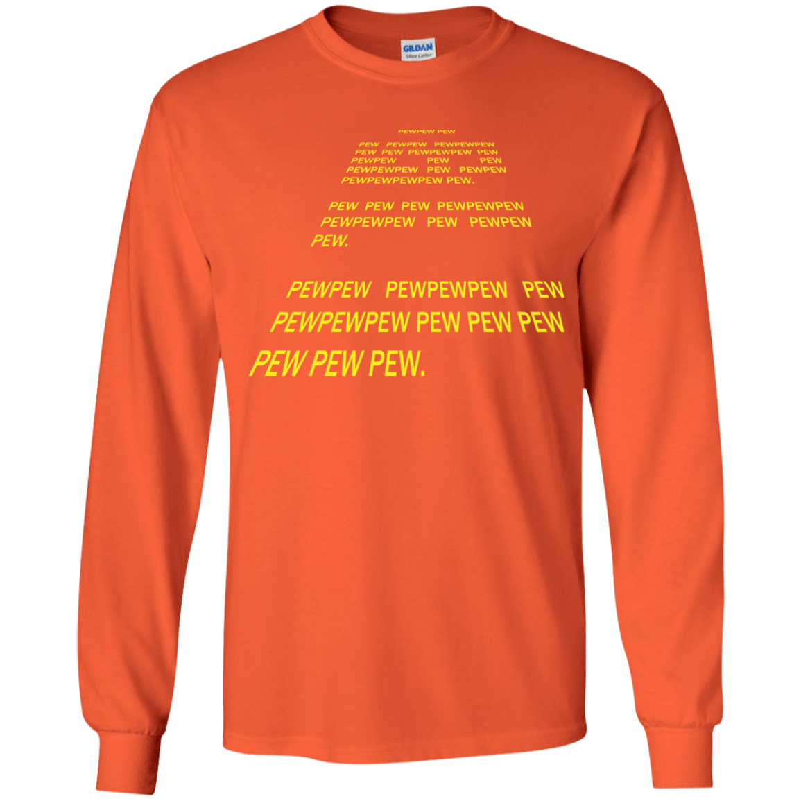 T-Shirts Orange / YS Pew Pew Pew Youth Long Sleeve T-Shirt